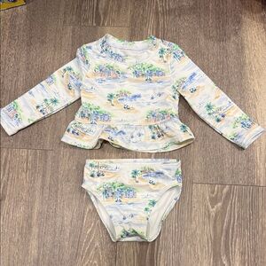 Janie and Jack Tropical Print Rashguard swim Set